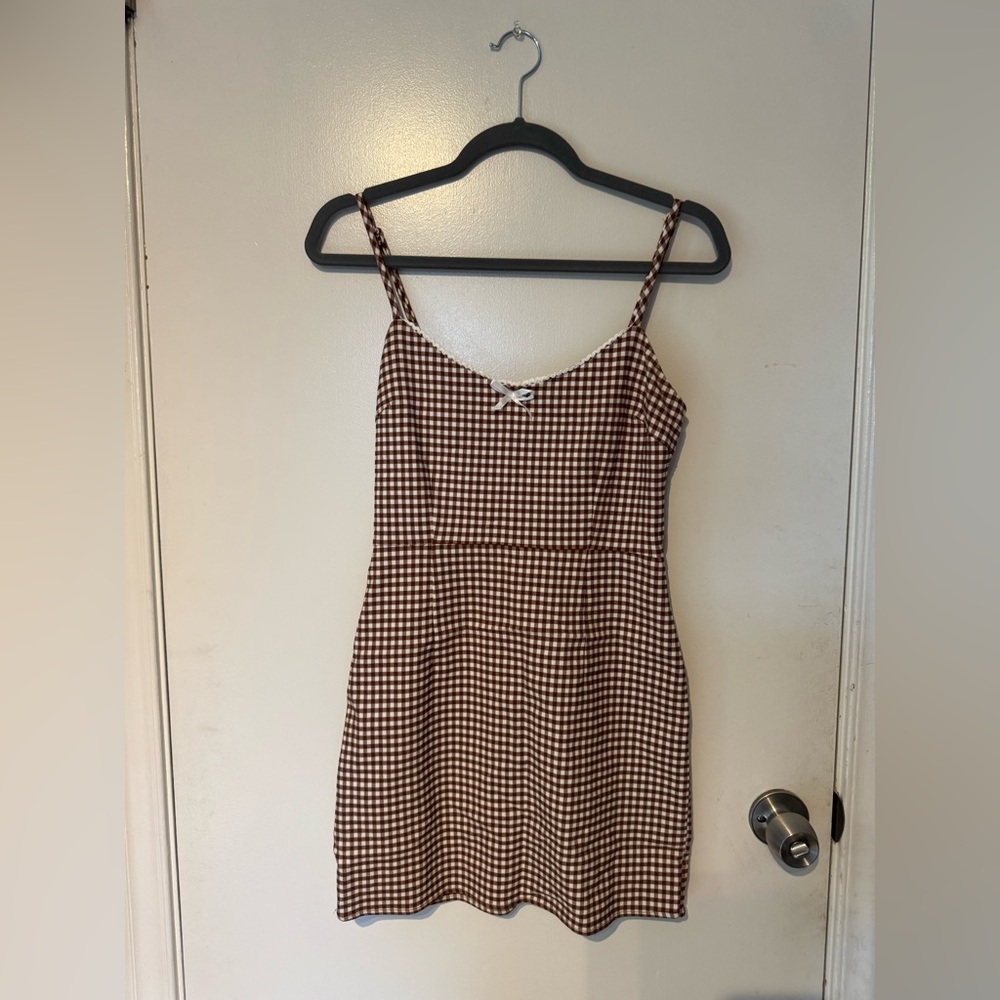 Urban Outfitters Brown and White Sheath Mini Dress